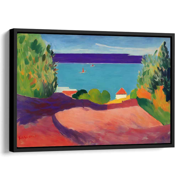 Wild Coast Impressions: Vibrant Fauvist Seaside Landscape Canvas Art Print