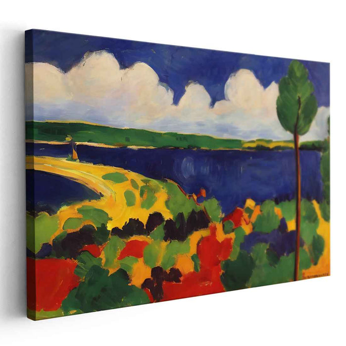 Vivid Countryside Bliss: Expressive Landscape Canvas Art Print