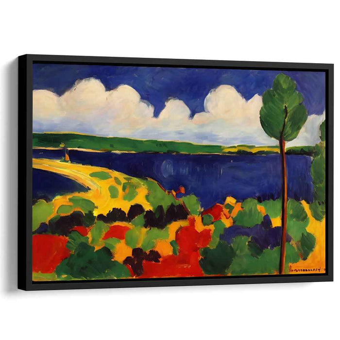 Vivid Countryside Bliss: Expressive Landscape Canvas Art Print
