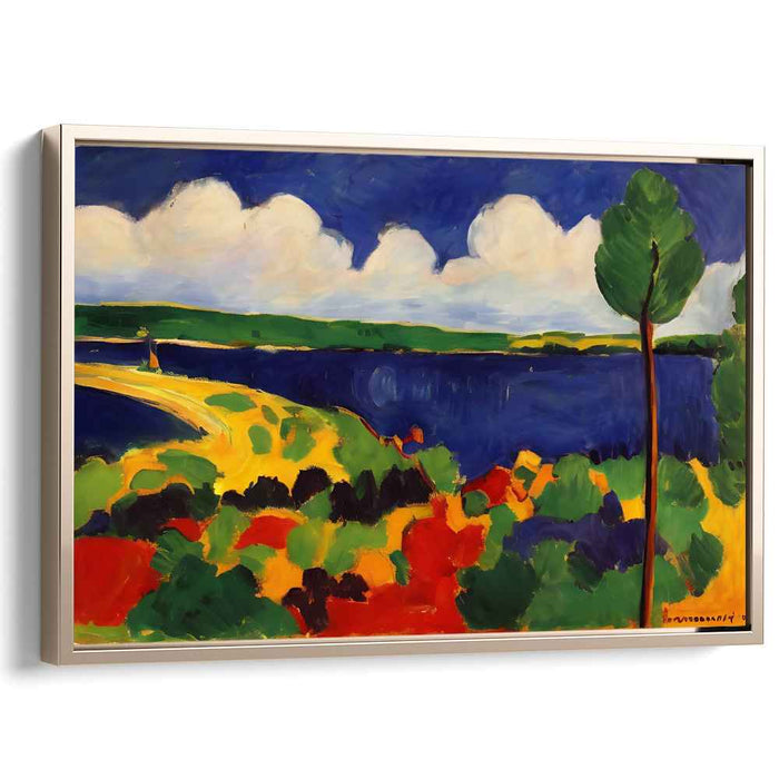 Vivid Countryside Bliss: Expressive Landscape Canvas Art Print