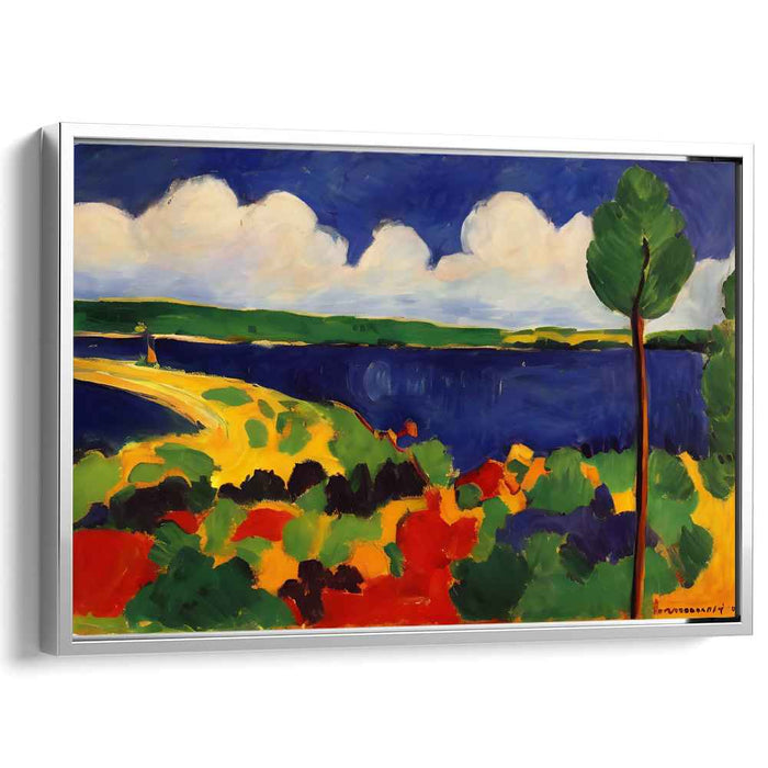 Vivid Countryside Bliss: Expressive Landscape Canvas Art Print