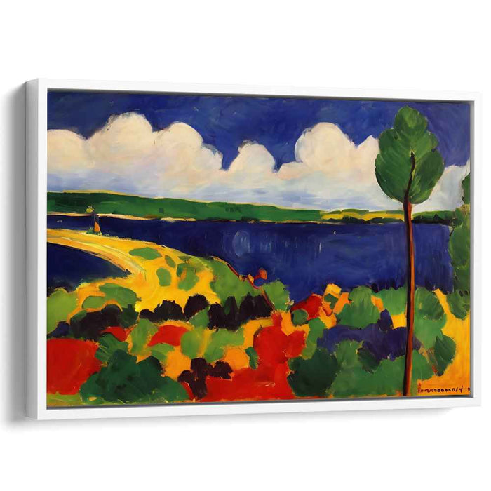Vivid Countryside Bliss: Expressive Landscape Canvas Art Print