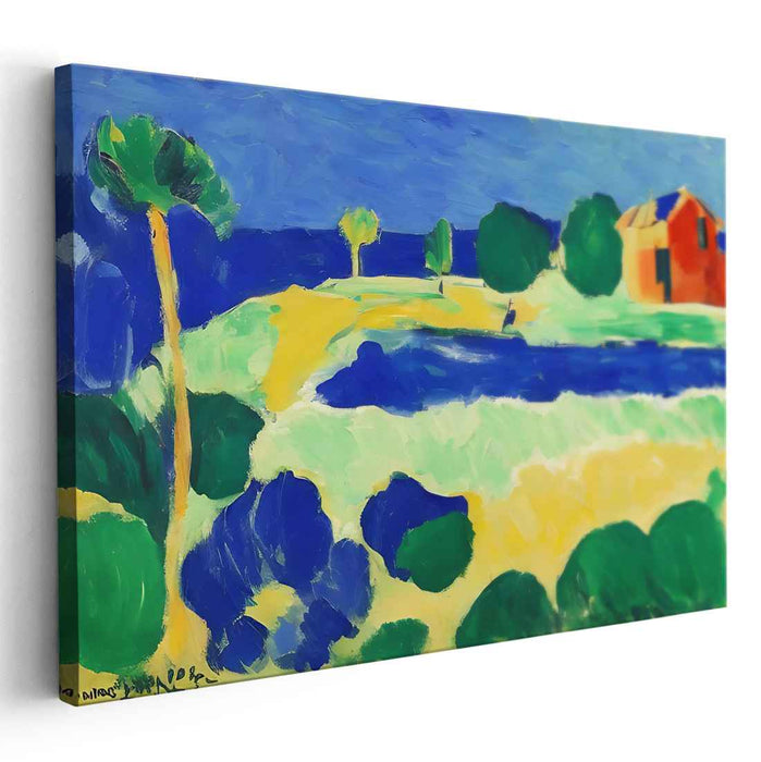 Harmony Bursting Through Silence: Serene Landscape with Vibrant Hues Canvas Art Print
