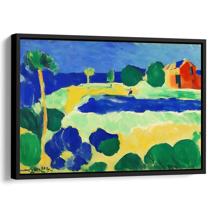 Harmony Bursting Through Silence: Serene Landscape with Vibrant Hues Canvas Art Print