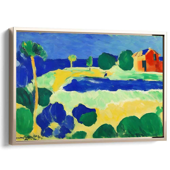 Harmony Bursting Through Silence: Serene Landscape with Vibrant Hues Canvas Art Print