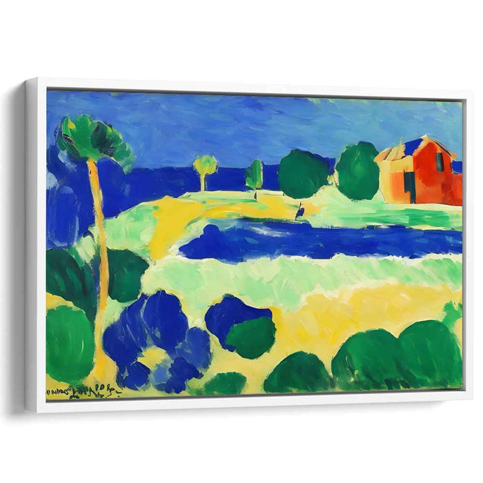 Harmony Bursting Through Silence: Serene Landscape with Vibrant Hues Canvas Art Print
