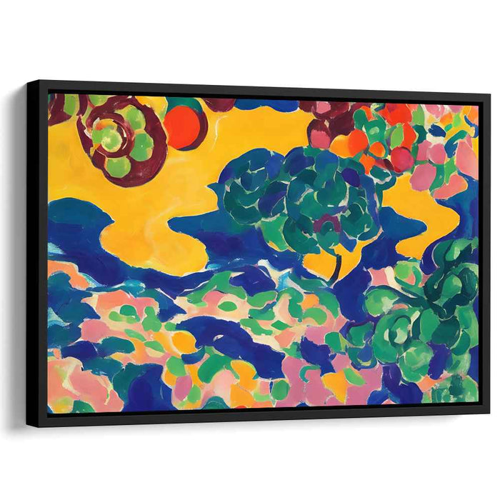 Color Clash: Fauvist Abstract Landscape Canvas Art Print
