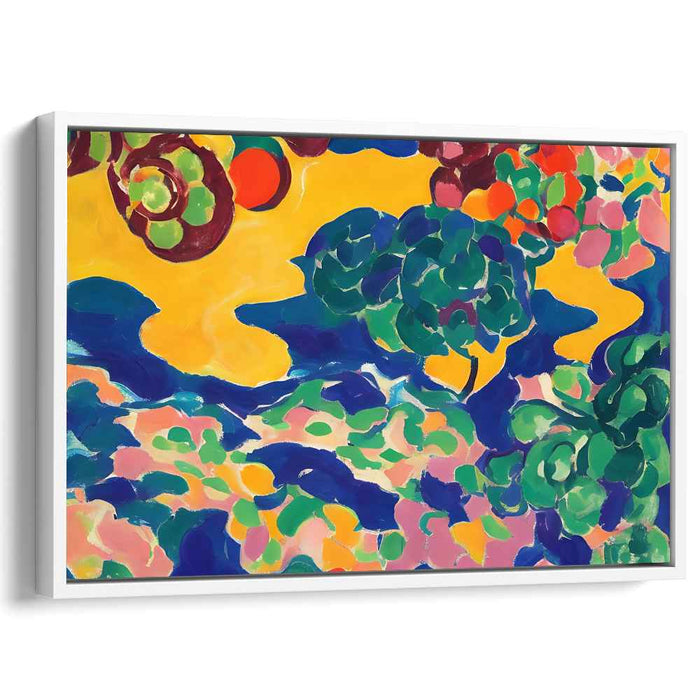 Color Clash: Fauvist Abstract Landscape Canvas Art Print