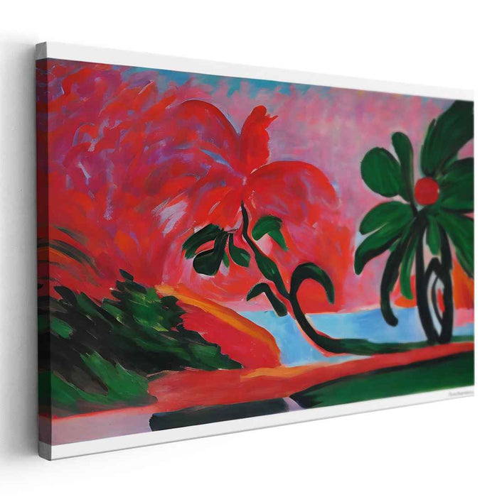 Verdant Garden Whispers: Lush Foliage and Vivid Blossoms Canvas Art