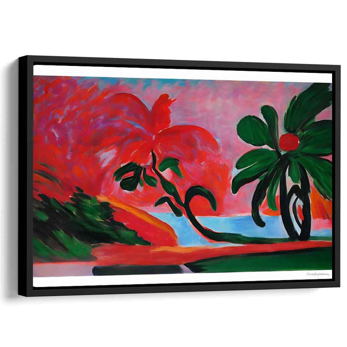 Verdant Garden Whispers: Lush Foliage and Vivid Blossoms Canvas Art