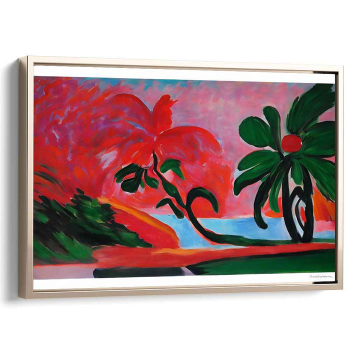 Verdant Garden Whispers: Lush Foliage and Vivid Blossoms Canvas Art