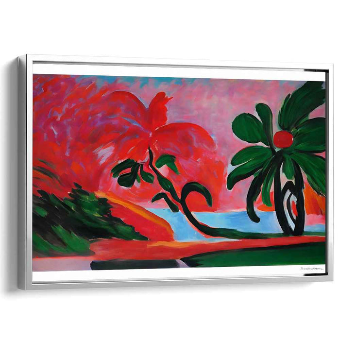 Verdant Garden Whispers: Lush Foliage and Vivid Blossoms Canvas Art