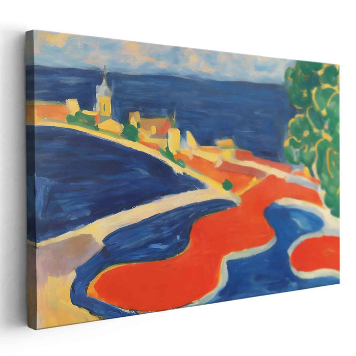 Coastal Gusts: Coastal Vibrance in Expressionist Style Canvas Art