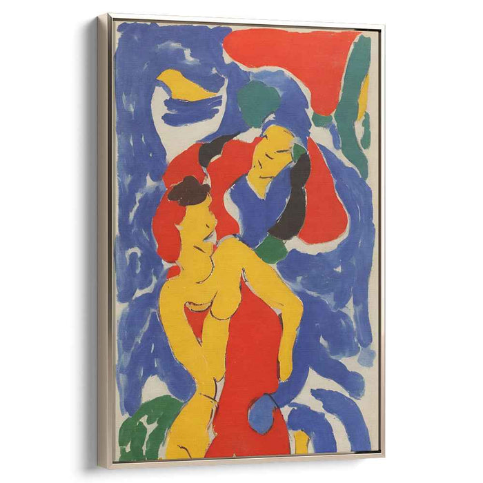 Joyful Embrace: Fauvist-Inspired Colorful Dance Canvas Art Print