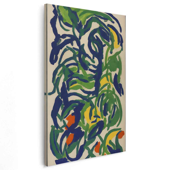 Tropical Rhythms in Motion: Vibrant Abstract Jungle Canvas Art