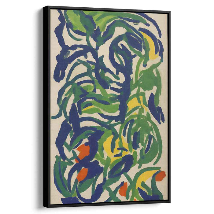 Tropical Rhythms in Motion: Vibrant Abstract Jungle Canvas Art