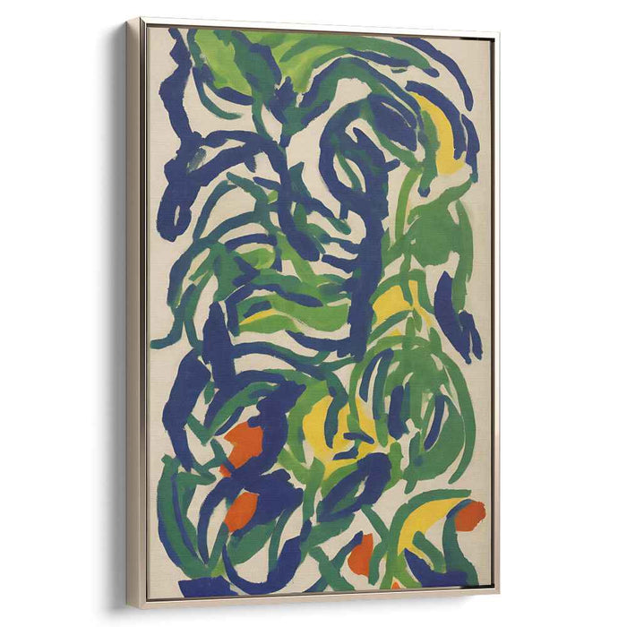 Tropical Rhythms in Motion: Vibrant Abstract Jungle Canvas Art