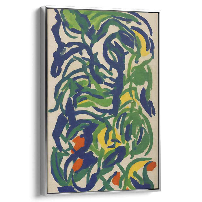 Tropical Rhythms in Motion: Vibrant Abstract Jungle Canvas Art