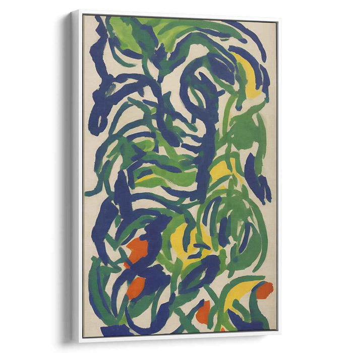 Tropical Rhythms in Motion: Vibrant Abstract Jungle Canvas Art