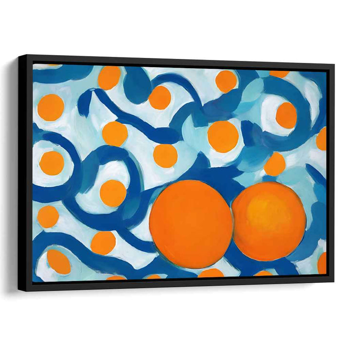 Chromatic Blaze Abstracted: Abstract Expressionist Blue and Orange Canvas Art Print