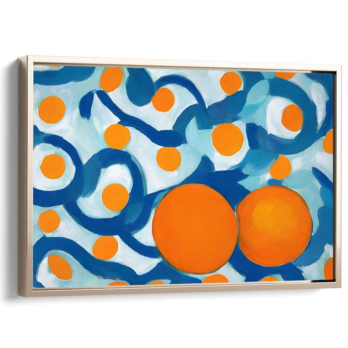 Chromatic Blaze Abstracted: Abstract Expressionist Blue and Orange Canvas Art Print