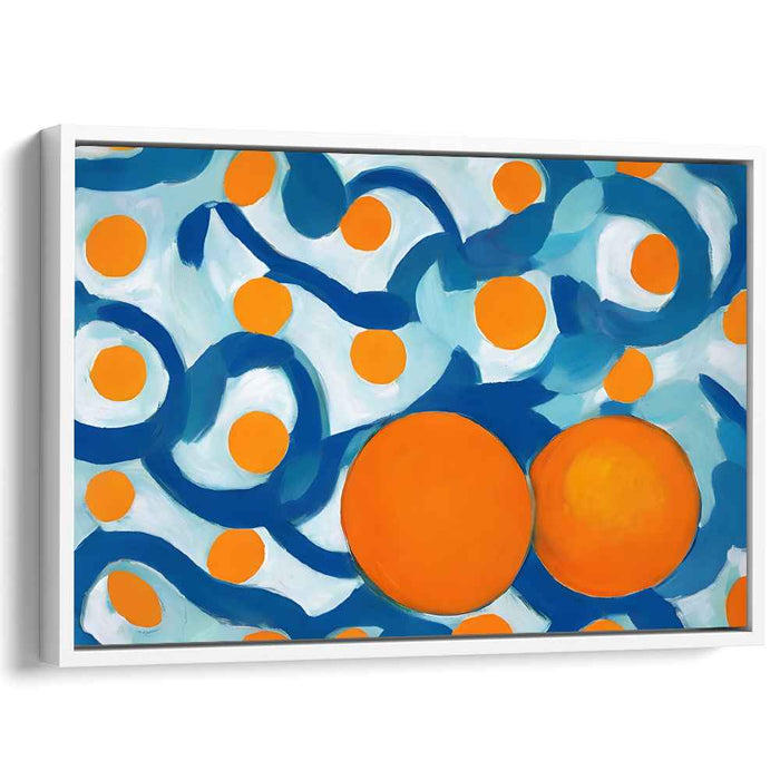 Chromatic Blaze Abstracted: Abstract Expressionist Blue and Orange Canvas Art Print