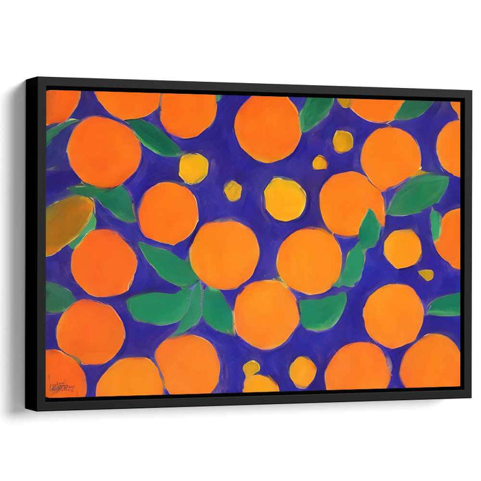 Abstract Fusion Palette: Modern Expressionist Orange and Blue Canvas Art Print