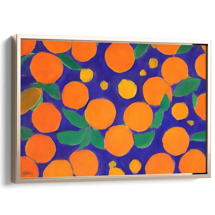 Abstract Fusion Palette: Modern Expressionist Orange and Blue Canvas Art Print