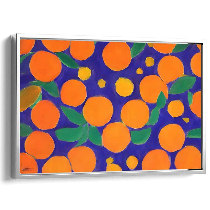 Abstract Fusion Palette: Modern Expressionist Orange and Blue Canvas Art Print