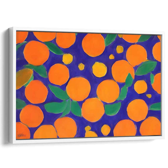 Abstract Fusion Palette: Modern Expressionist Orange and Blue Canvas Art Print