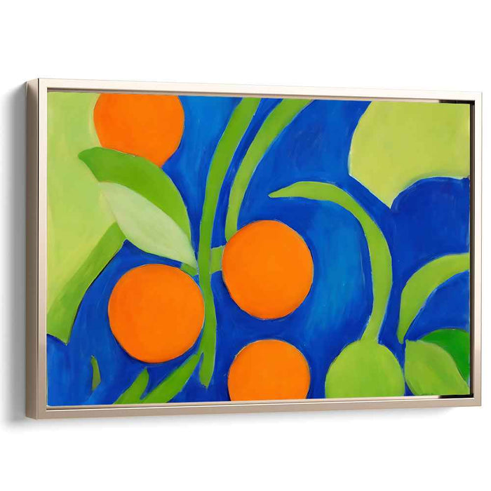 Aqua Flame Duality: Abstract Expressionist Blue and Orange Canvas Art Print