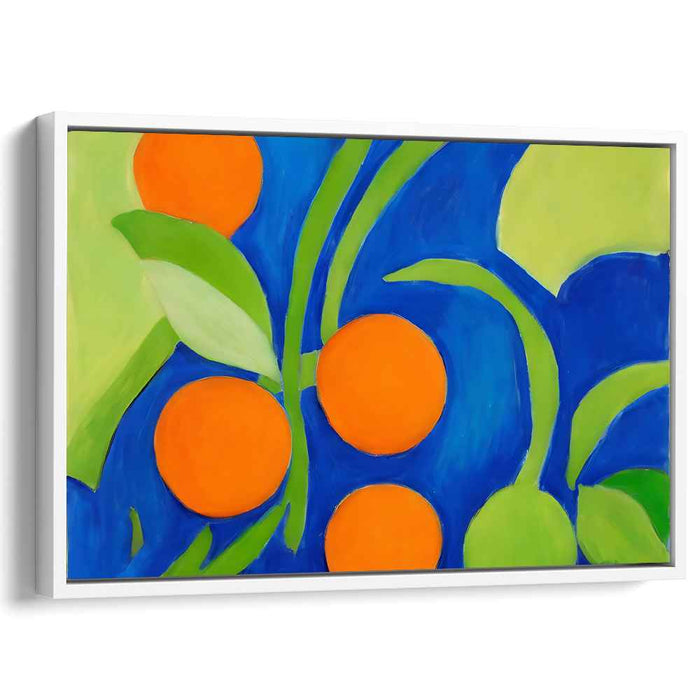 Aqua Flame Duality: Abstract Expressionist Blue and Orange Canvas Art Print