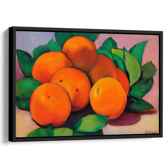 Chroma Burst Serendipity: Realistic Vibrant Orange and Green Canvas Art Print