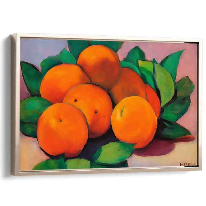 Chroma Burst Serendipity: Realistic Vibrant Orange and Green Canvas Art Print