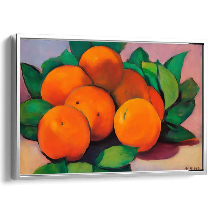 Chroma Burst Serendipity: Realistic Vibrant Orange and Green Canvas Art Print