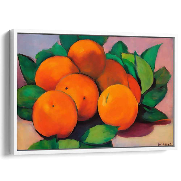 Chroma Burst Serendipity: Realistic Vibrant Orange and Green Canvas Art Print