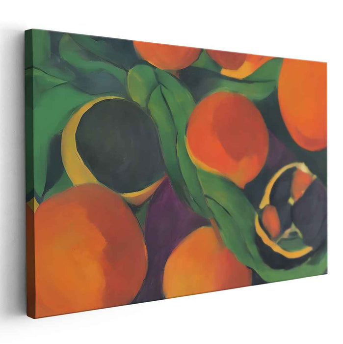 Whimsical Tangerine Dream Dance: Vibrant Fauvist Orange Canvas Art Print
