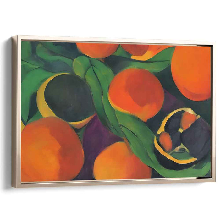 Whimsical Tangerine Dream Dance: Vibrant Fauvist Orange Canvas Art Print