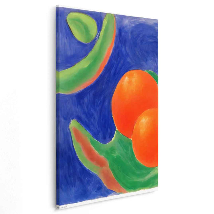 Electric Dreams Collide: Bold Blue and Orange Abstract Art