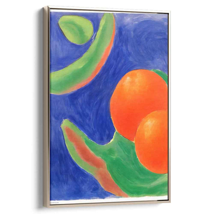 Electric Dreams Collide: Bold Blue and Orange Abstract Art