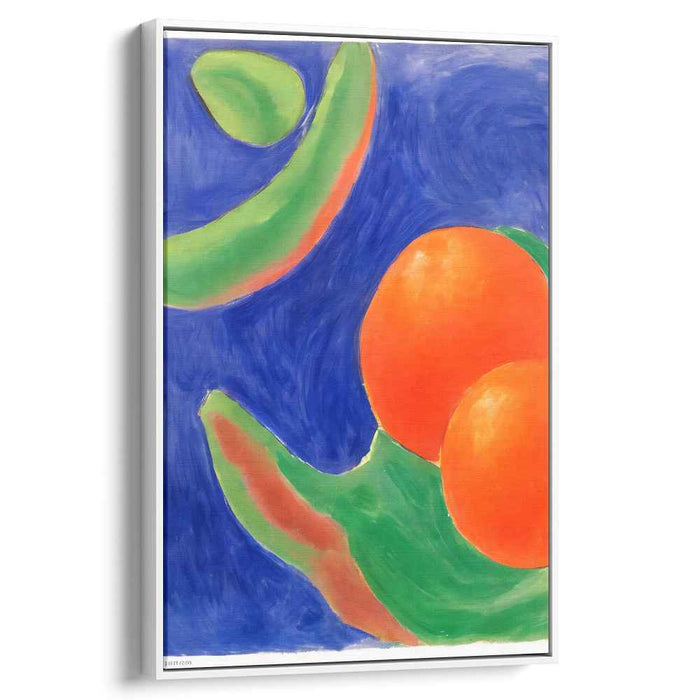 Electric Dreams Collide: Bold Blue and Orange Abstract Art
