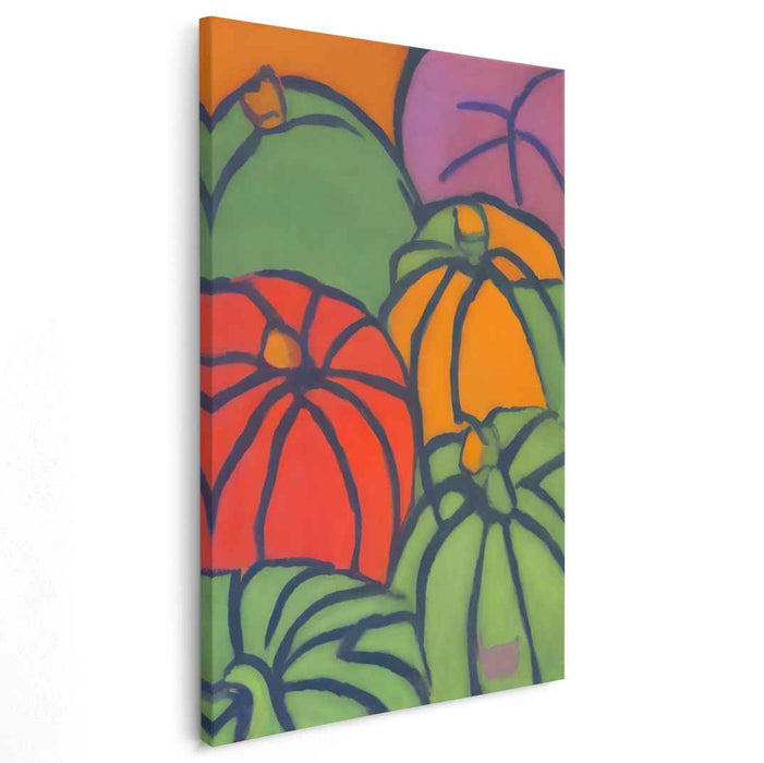 Gourd Whispers: Abstract Pumpkin Canvas Art Print