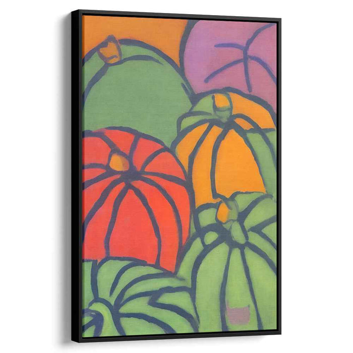 Gourd Whispers: Abstract Pumpkin Canvas Art Print