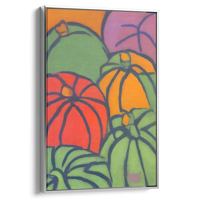 Gourd Whispers: Abstract Pumpkin Canvas Art Print