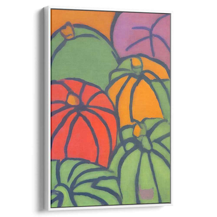 Gourd Whispers: Abstract Pumpkin Canvas Art Print