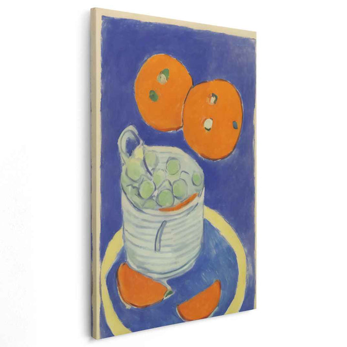 Vibrant Still Life with Oranges and Grapes: Fauvist Inspired Canvas Art Print