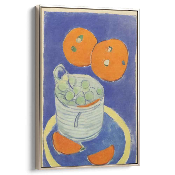 Vibrant Still Life with Oranges and Grapes: Fauvist Inspired Canvas Art Print