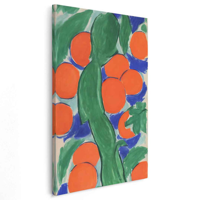 Tangy Citrus Sunset Dance: Abstract Citrus Grove Canvas Art Print