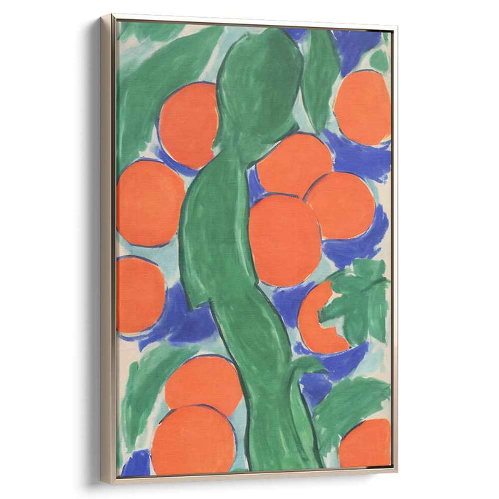 Tangy Citrus Sunset Dance: Abstract Citrus Grove Canvas Art Print