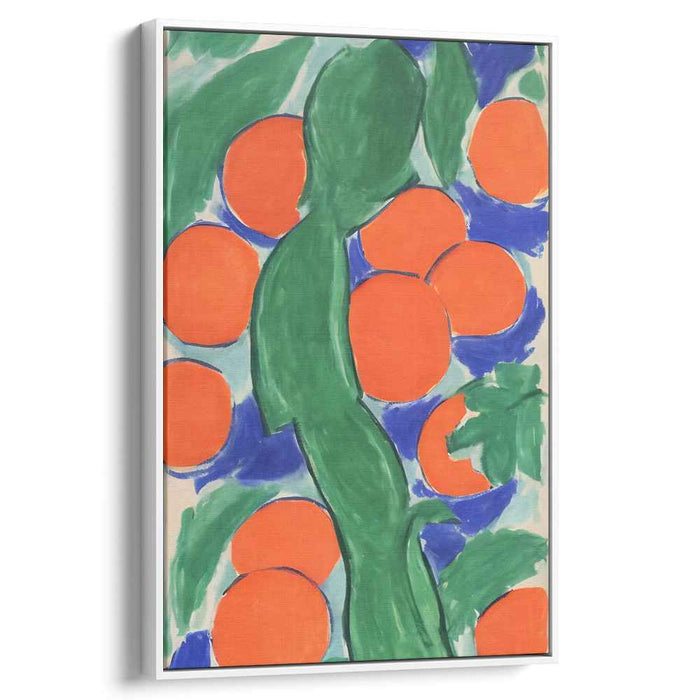 Tangy Citrus Sunset Dance: Abstract Citrus Grove Canvas Art Print